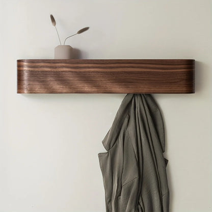 Wall Coat Rack with Hidden Hooks & Shelf